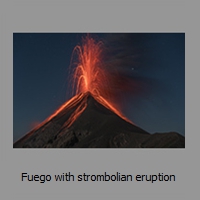 Fuego with strombolian eruption